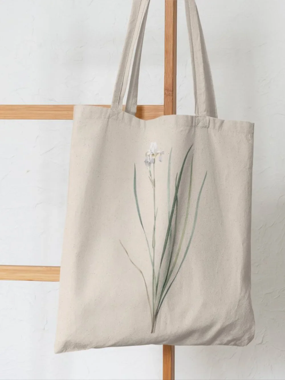 Siberian Iris Vintage Floral Print Graphic Canvas Tote Bag